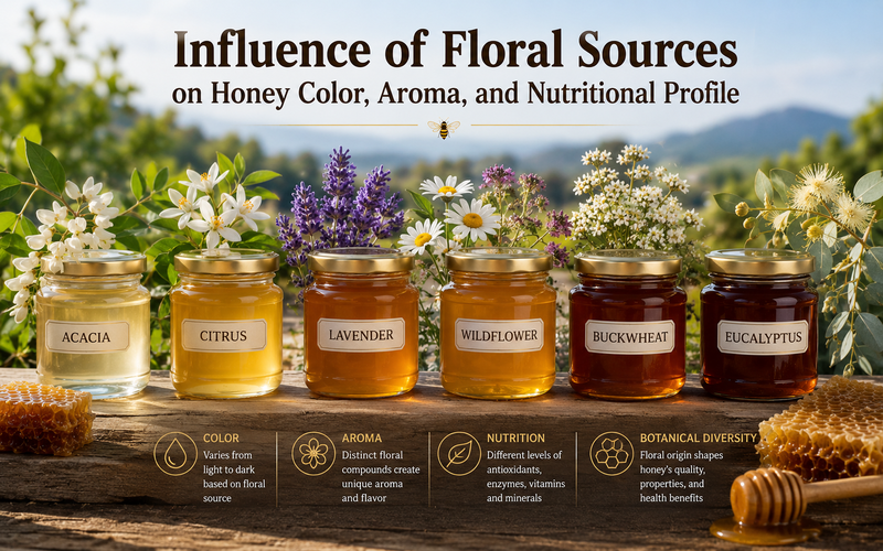 Influence of Floral Sources on Honey Color, Aroma, and Nutritional Profile