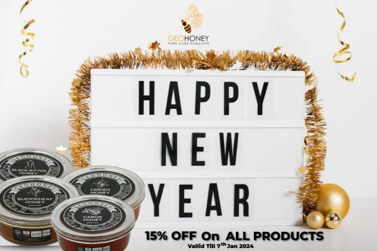 Célébrez une nouvelle année délicieuse avec Geohoney : profitez de 15 % de réduction sur tous les produits